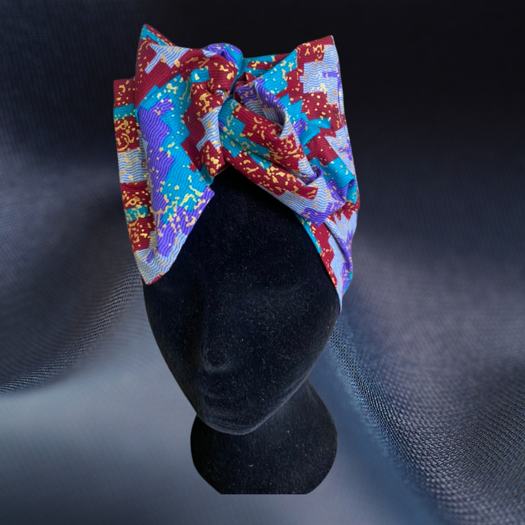 Metallic Kente Print Headwraps