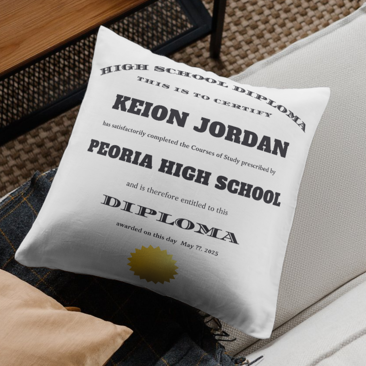 2025 Graduate Diploma Pillow