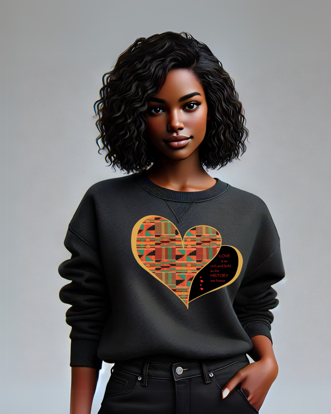 Rich Love Kente Heart Sweatshirt