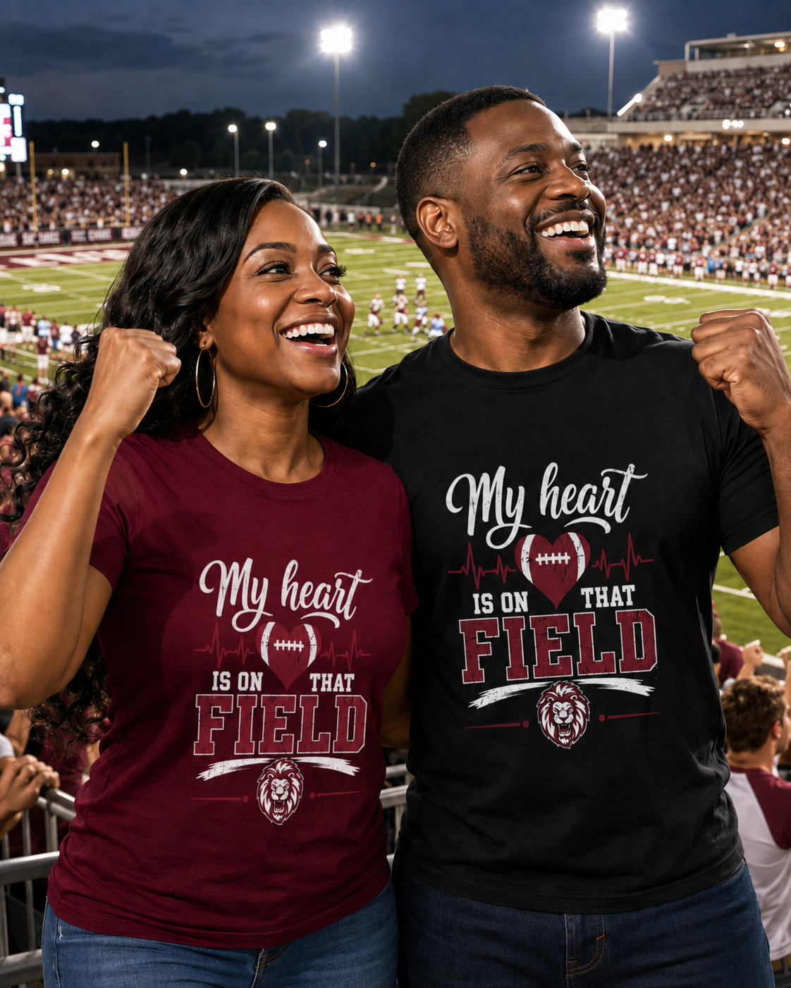 My Heart Is on That Field Football Shirt | Football Mom Dad Game Day Apparel