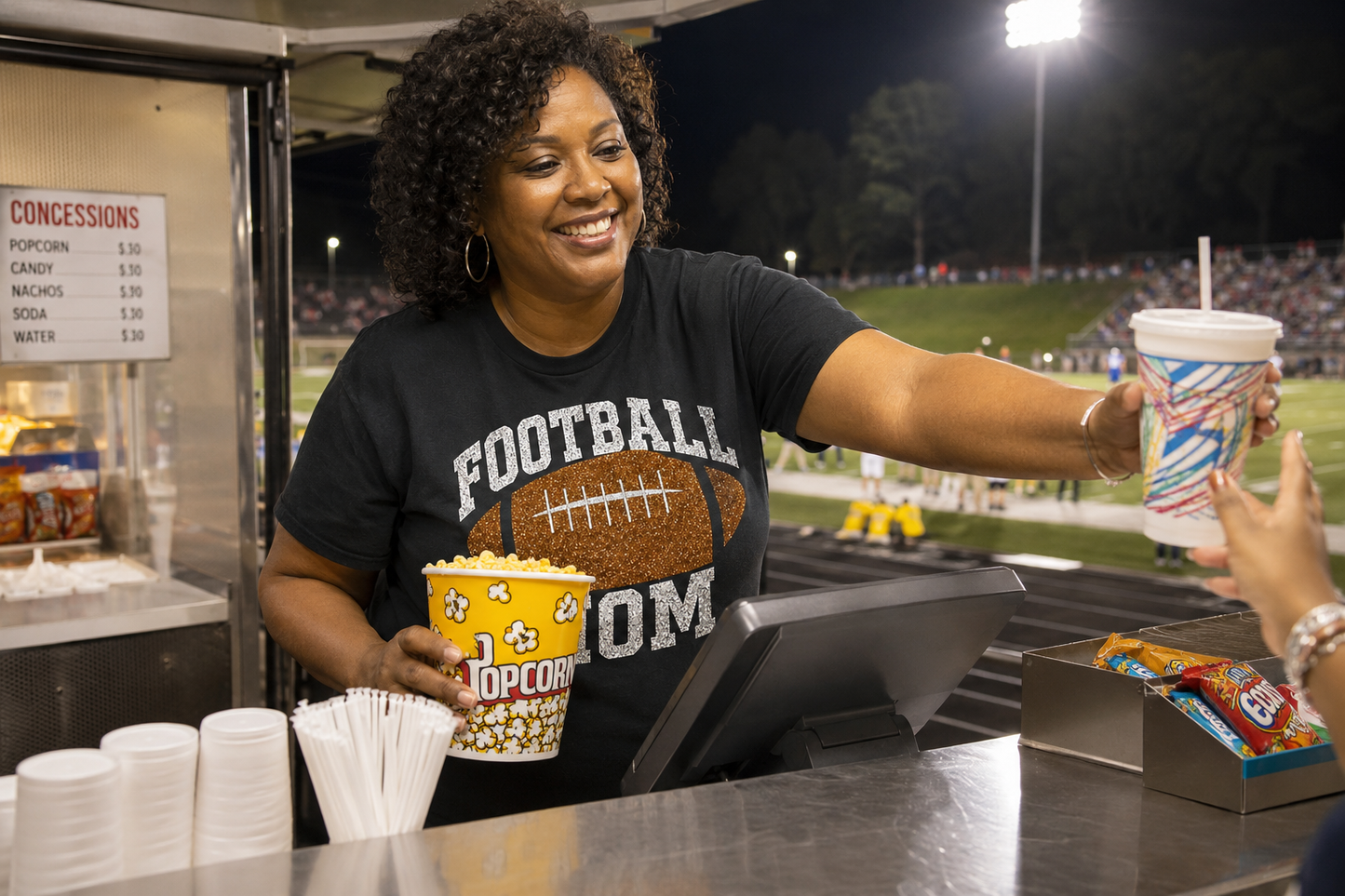 Glitter Football Mom Shirt