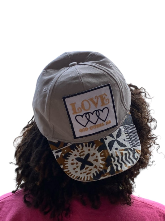 Ankara Infused Caps - Love God Love Others Love me
