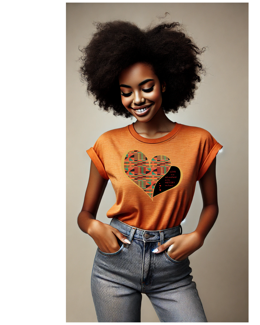 Rich Love Kente Heart Tshirt