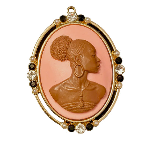 Black Cameo Brooch