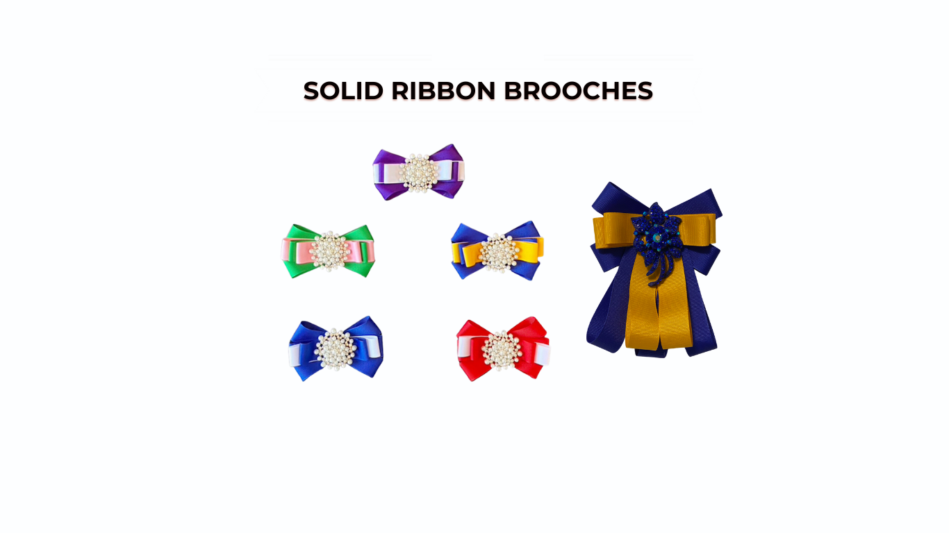 Solid Color Ribbon Brooches