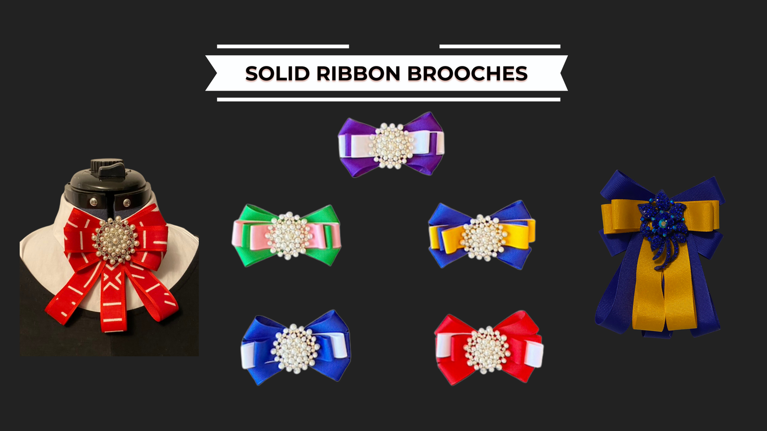 Solid Color Ribbon Brooches