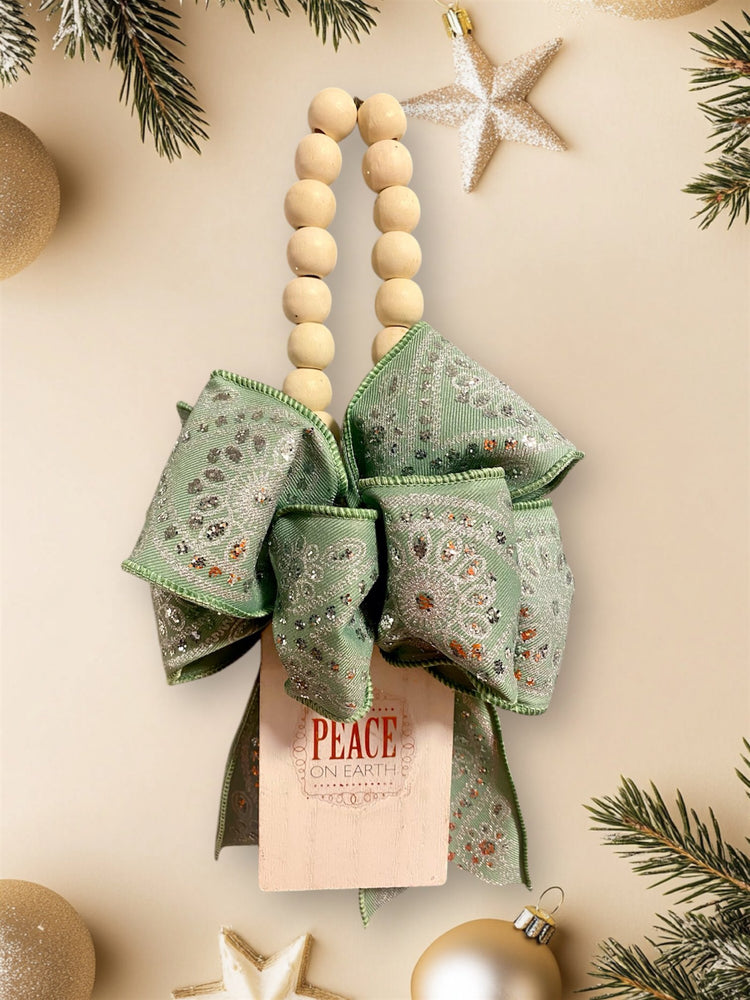 Holiday ornament Beads and Decorative Ribbon