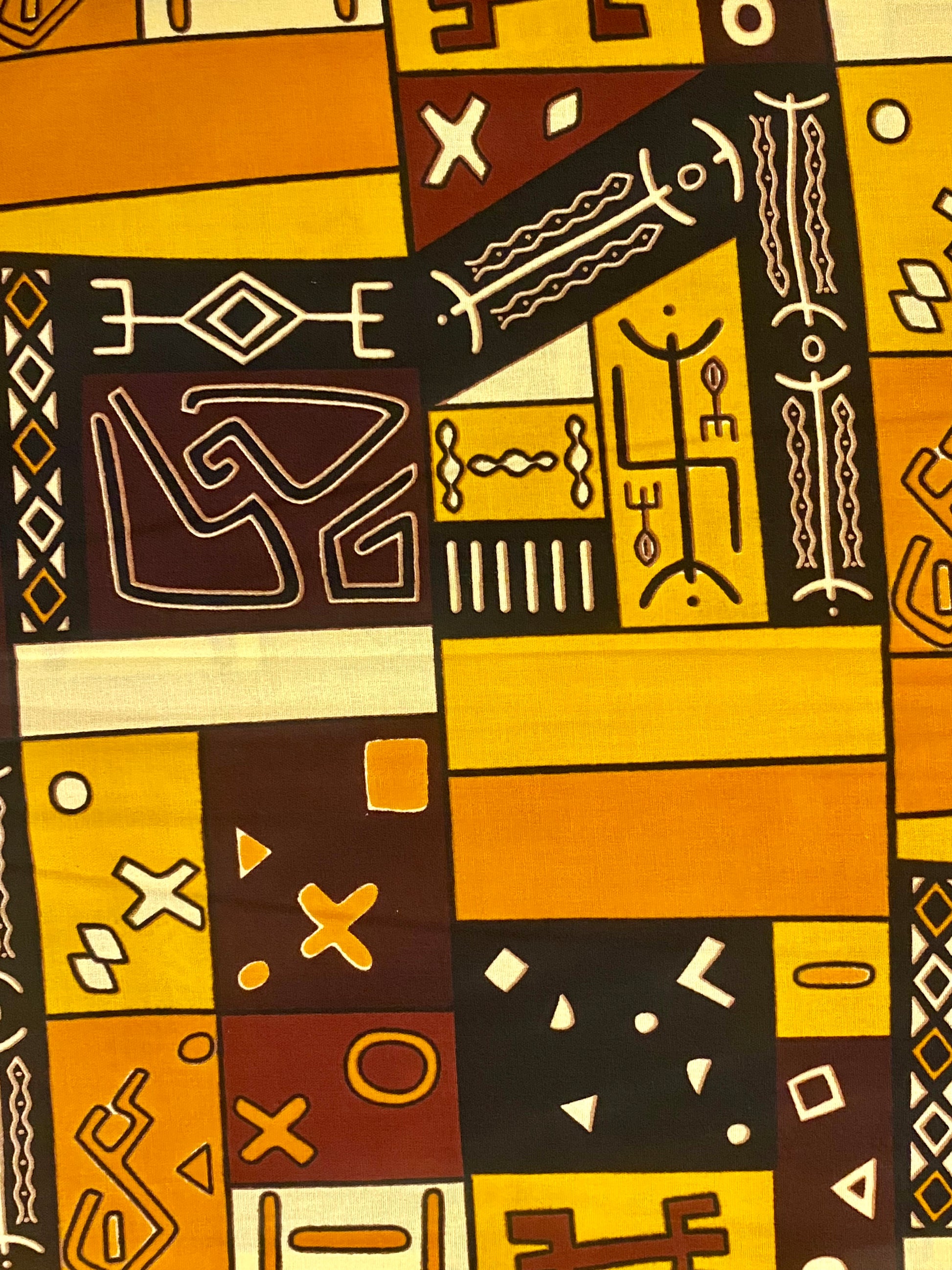 Brown Gold Black Tribal Print