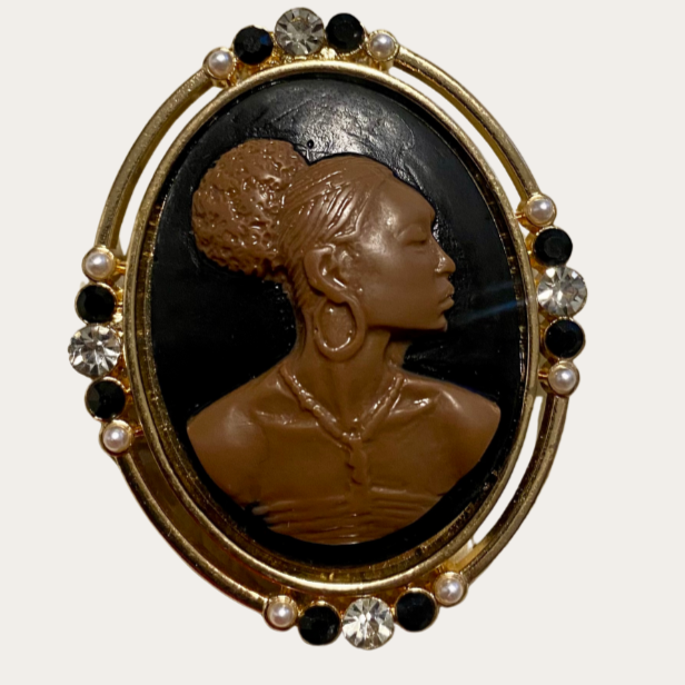 Black Cameo Brooch