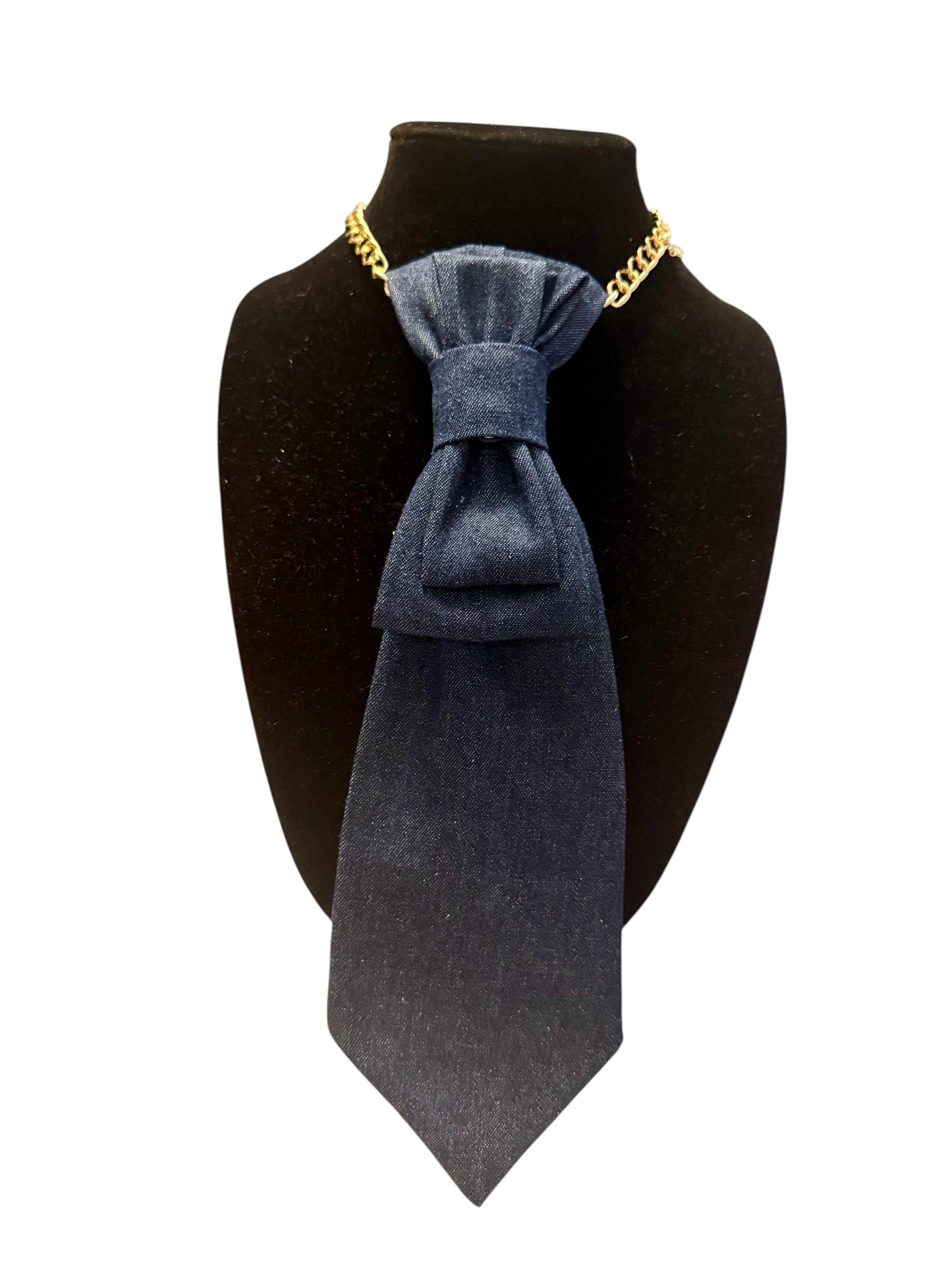Denim Necktie Necklace