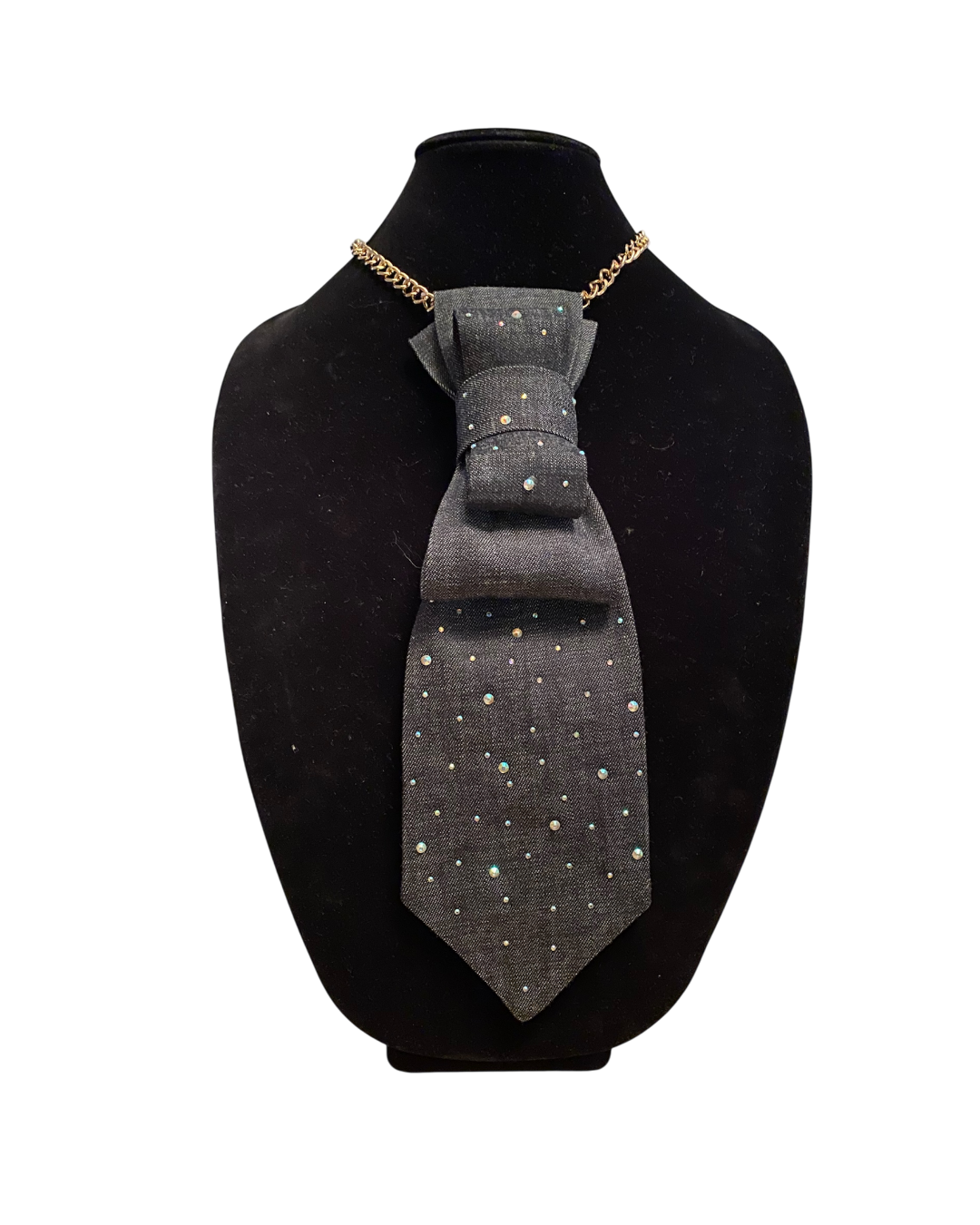 Denim Necktie Necklace