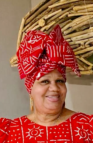 Red and White Tribal Ankara Print Headwrap