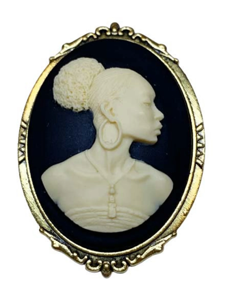 Black Cameo Brooch